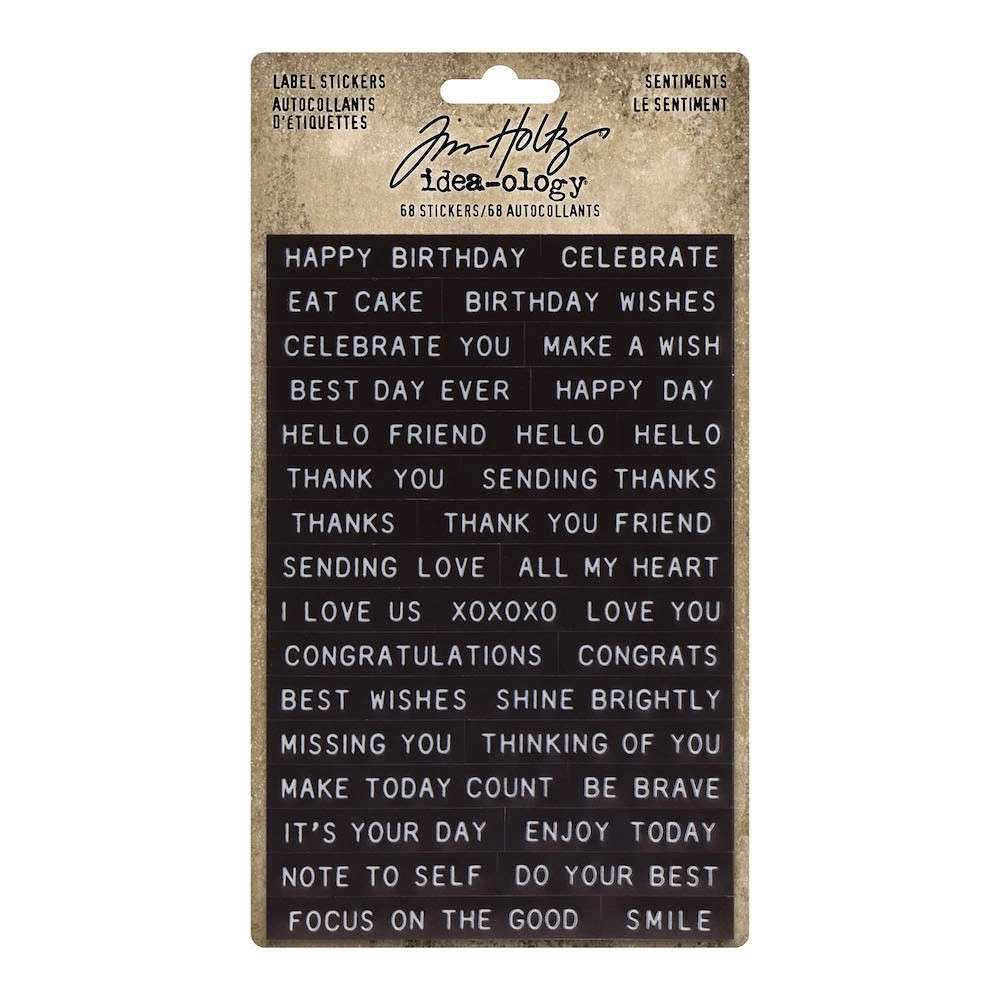 Tim Holtz Label Stickers Sentiments