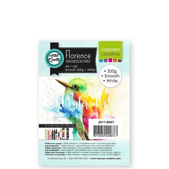 Florence Aquarelpapier Smooth White 20 stuks A6 300 grams